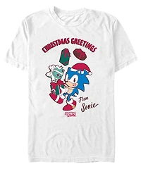 Fifth Sun Men's Merry Christmas Sonic Short Sleeve T-Shirt