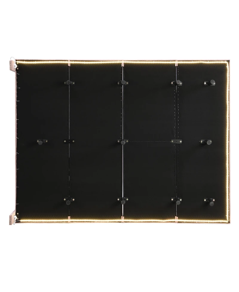 Streamdale Queen Velvet Bed with Headboard and Light Sensor