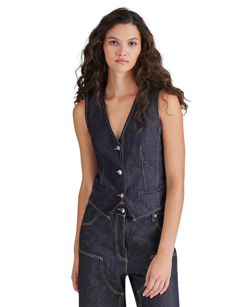 Steve Madden Women's Selene Cotton Denim Vest