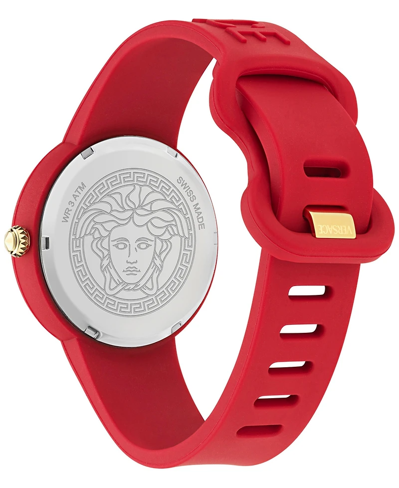 Versace Women's Swiss V-Pop Red Silicone Strap Watch 39mm