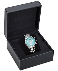 Versace Unisex Swiss Chronograph Hellenyium Stainless Steel Bracelet Watch 40mm