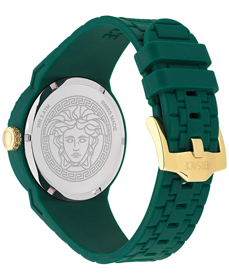 Versace Men's Swiss V-Pop Green Silicone Strap Watch 43mm