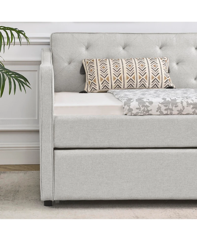 Streamdale Tufted Twin Daybed with Pullout Trundle (80.5"L)