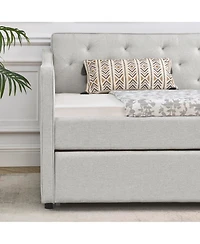 Streamdale Tufted Twin Daybed with Pullout Trundle (80.5"L)