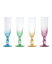 Anton Studio Designs Swirl Champagne Flutes, Set of 4