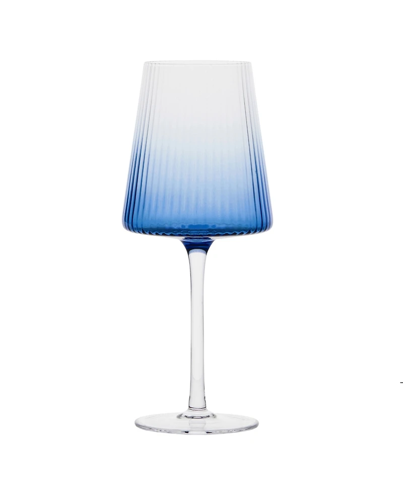 Anton Studio Designs Empire Blue Wine Glasses, Set of 2