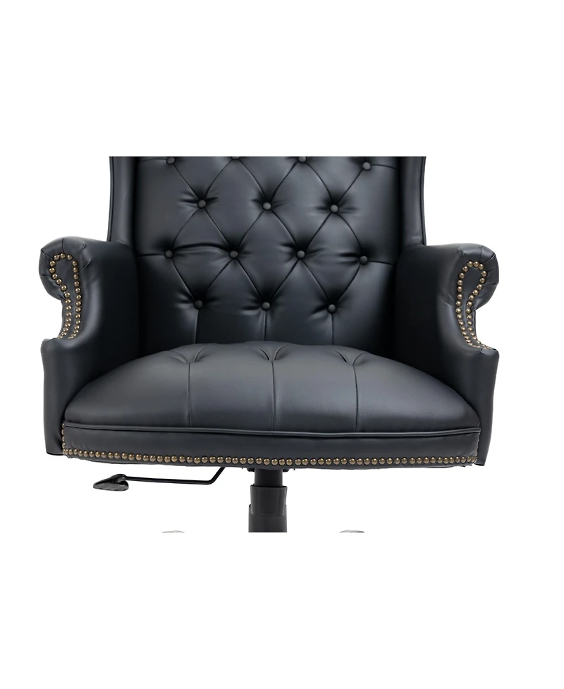 Streamdale Furniture Pneumatic height adjustable office chair with plush leather