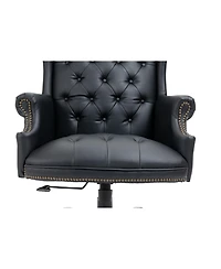 Streamdale Furniture Pneumatic height adjustable office chair with plush leather