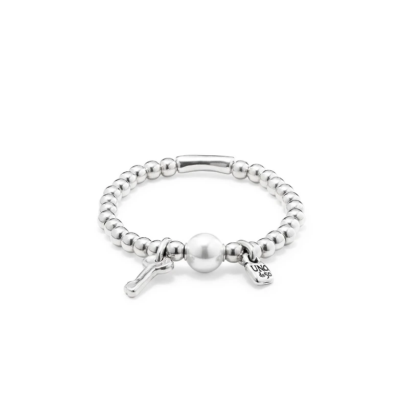 UNOde50 Sterling Silver Center Cultivated Pearl Metal Bracelet