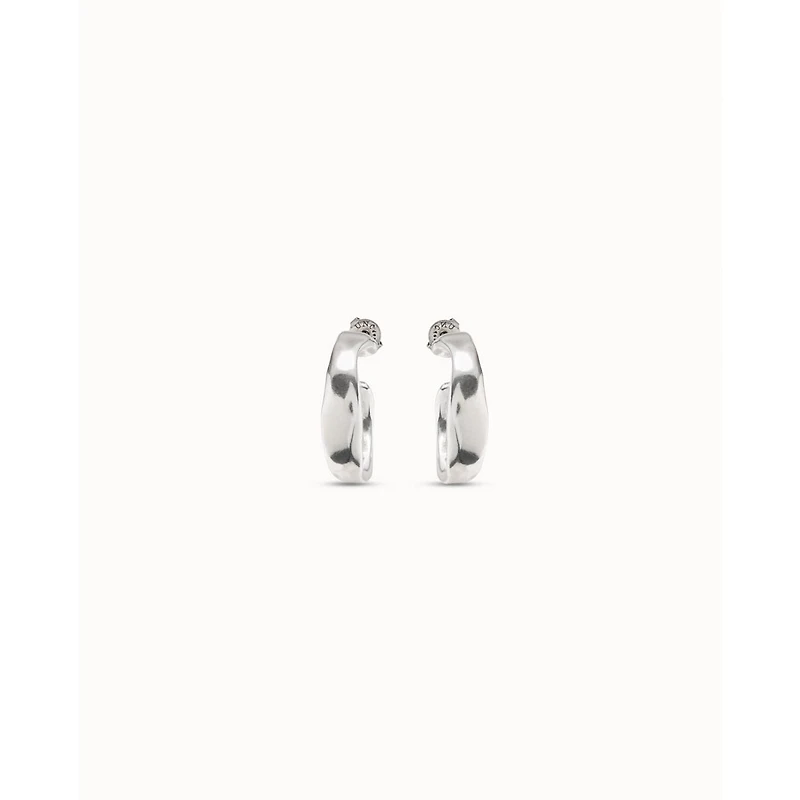 UNOde50 Sterling Silver Metal Clad Hoop Earrings