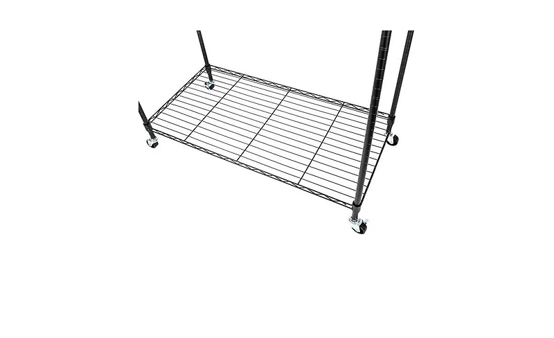 Portable Garment Rack with Hanging Rods and Shelves – Closet Organizer for Space-Saving Storage