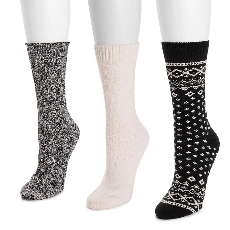 Muk Luks Women's 3 Pack Boot Socks