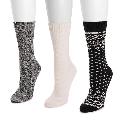 Muk Luks Women's 3 Pack Boot Socks