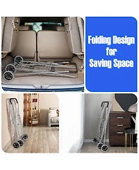 Sugift Portable Folding Shopping Cart Utility for Grocery Laundry