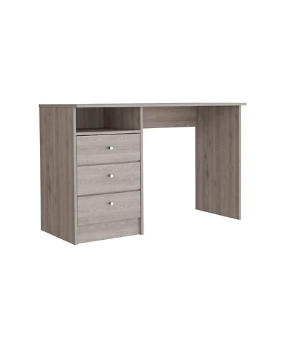 Nemocon 3 Drawer Computer Desk With 1-Open Storage Shelf, Light Gray