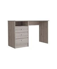 Nemocon 3 Drawer Computer Desk With 1-Open Storage Shelf, Light Gray