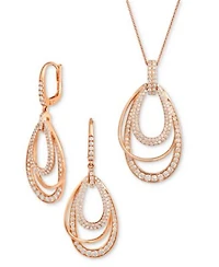 Le Vian Nude Diamond Layered Orbital Drop Earrings Pendant Necklace Collection In 14k Rose Gold