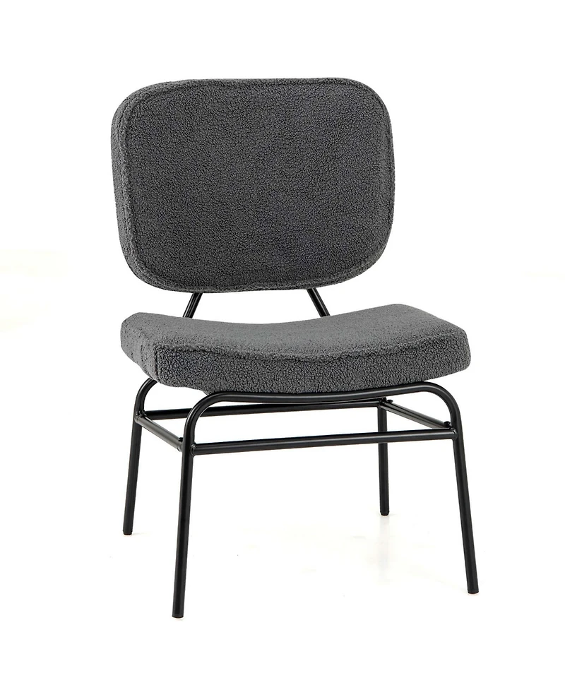 1 Pcs Upholstered Accent Chair with Sponge Padding Adjustable Foot Pads & Metal Frame