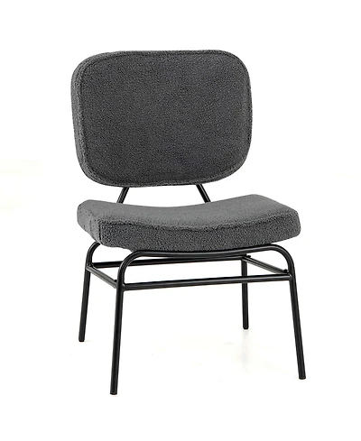 1 Pcs Upholstered Accent Chair with Sponge Padding Adjustable Foot Pads & Metal Frame