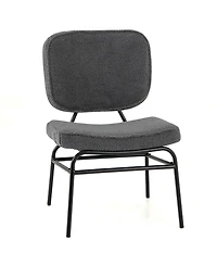 1 Pcs Upholstered Accent Chair with Sponge Padding Adjustable Foot Pads & Metal Frame