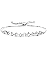 Diamond Openwork Curved Link Bolo Bracelet (1/2 ct. t.w.) in 10k White Gold