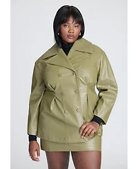 Eloquii Plus Size Croc Faux Leather Jacket