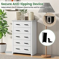 5 Drawer Chest Storage Dresser Tall Cabinet Organizer Bedroom Hallway