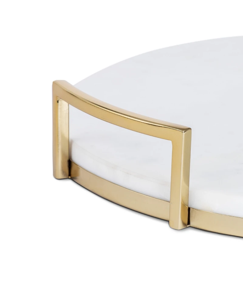 Thirstystone Uptown Round Marble Tray with Handles
