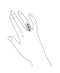 Bling Jewelry Filigree Purple Cubic Zirconia Armor Full Finger Statement Ring Cz Silver Plated Brass