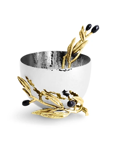 Michael Aram Olive Branch Nut Dish with Spoon