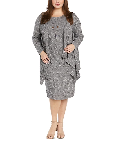 R & M Richards Plus 2-Pc. Necklace Jacket Dress