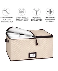 Florida Brands Wine Glass Storage Box with Dividers and 5"W cells - Holds 12 Wine Glasses up to 10" Tall