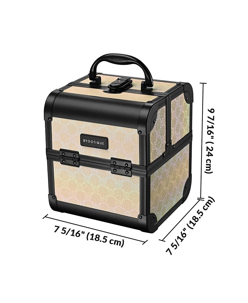 Byootique Makeup Train Case Cosmetic Organizer w/ Mirror Artist Grace ForgetMeNot