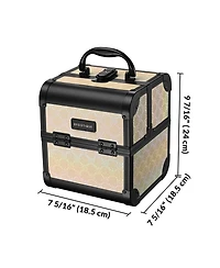 Byootique Makeup Train Case Cosmetic Organizer w/ Mirror Artist Grace ForgetMeNot