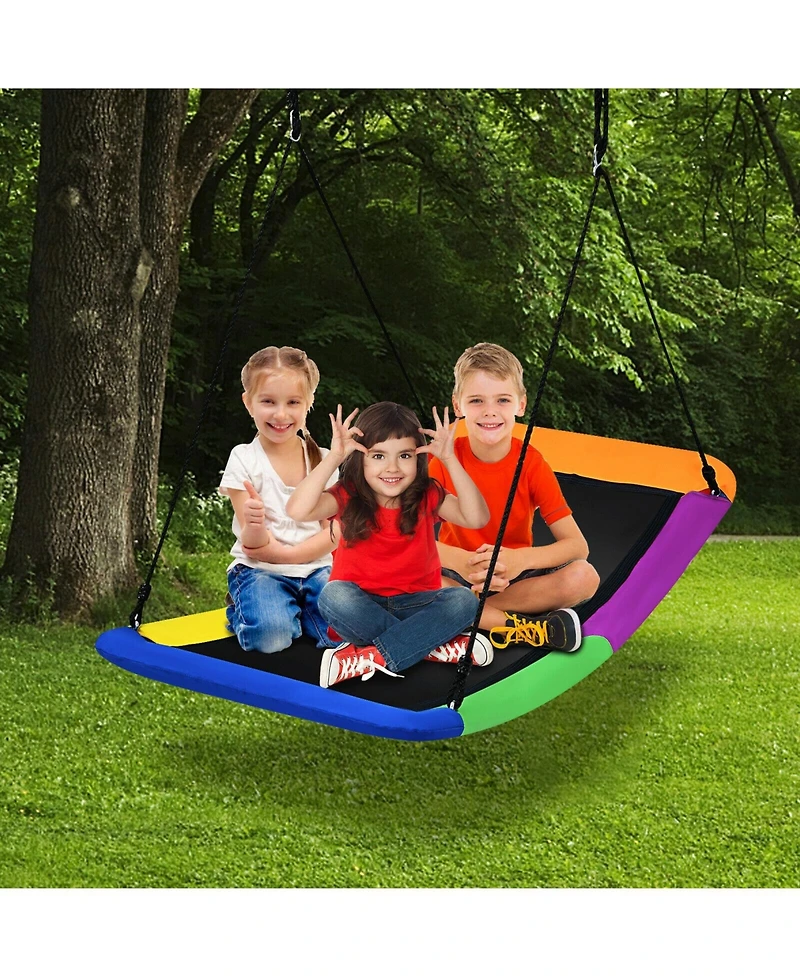 Hongge 700lb Giant 60 Inch Platform Tree Swing for Kids and Adults-Multicolor