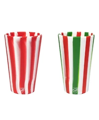 Pint Glasses: 2 pk - Peppermint & Poinsettia - Holiday 2023