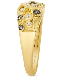 Le Vian Nude Diamond & Chocolate Diamond Filigree Ring (1/6 ct. t.w.) in 14k Honey Gold
