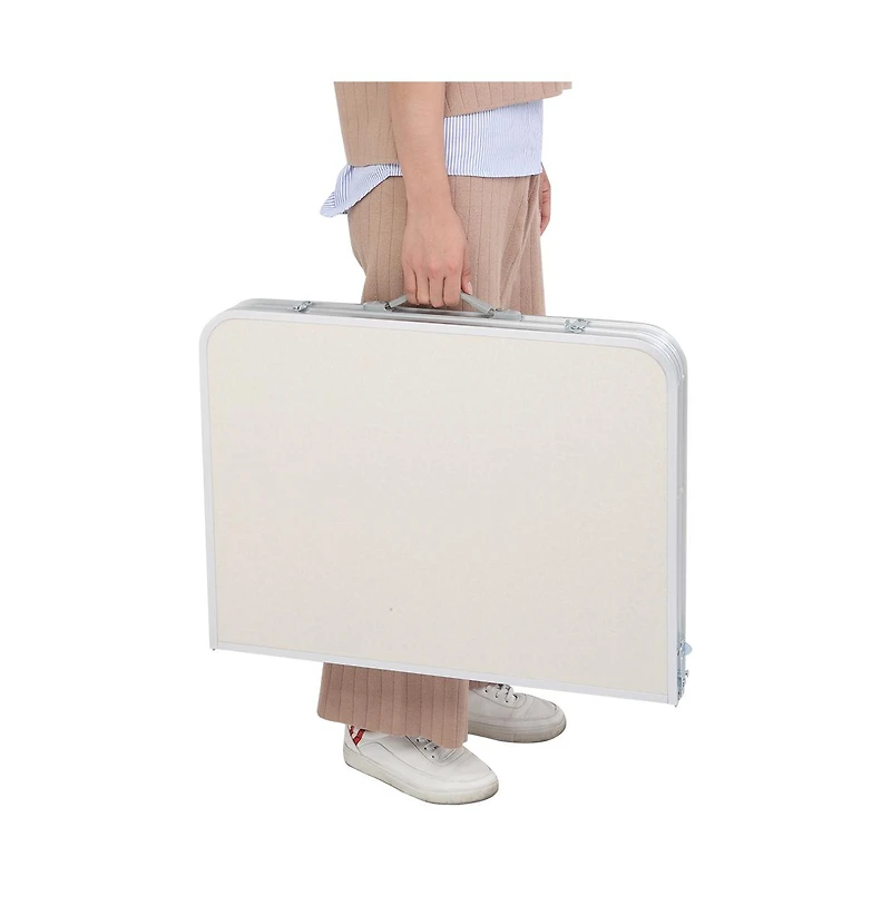 Slickblue Home Use Aluminum Alloy Folding Table – White