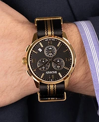 Balmain Men's Swiss Chronograph Madrigal Black Striped Nato Strap Watch 42mm