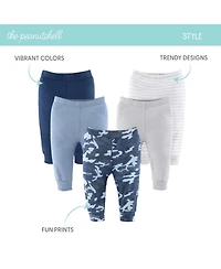 The Peanutshell Baby Boys Pants, 5-Pack, Blue Camo