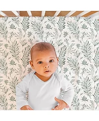 The Peanutshell Nursery Crib Bedding Set for Baby Girls and Boys, Sage, 3 Pieces