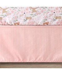 The Peanutshell Pink and White Fairytale Forest Crib Bedding Set for Baby Girls, 3 Piece Nursery Set
