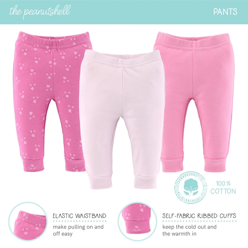 The Peanutshell Baby Girls Layette Gift Set Girls, Pretty Pink, 16 Essential Pieces