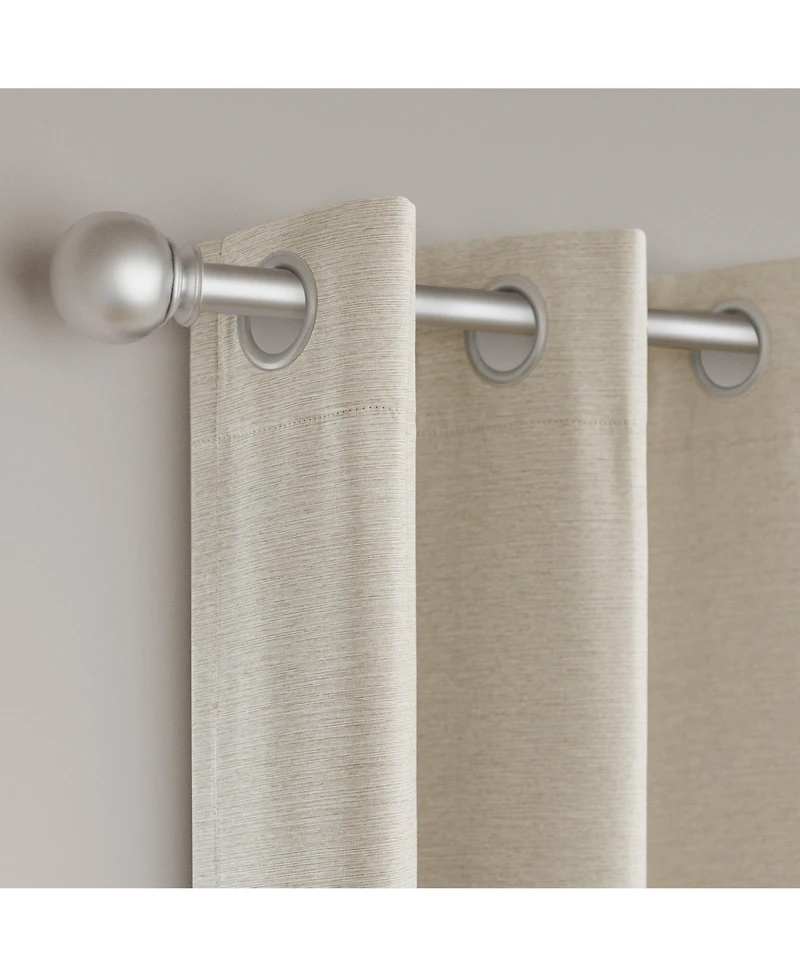 Brushed Serengeti Stria 100% Blackout Grommet Pair (2 panels