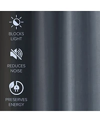 Brushed Serengeti Stria 100% Blackout Grommet Pair (2 panels