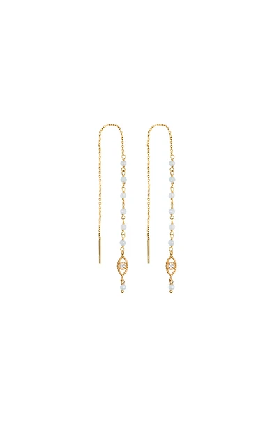 Flowing Frequency - Aquamarine Evil Eye Earrings