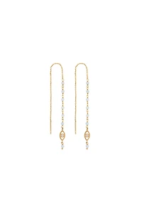 Flowing Frequency - Aquamarine Evil Eye Earrings