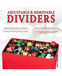 Florida Brands Christmas Ornament Storage Box with Dividers and 4 Removable Trays Stores up to 96-3" Ornaments