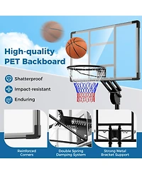 Hongge 4.9-10 Feet Adjustable Basketball Hoop with Shatterproof Backboard