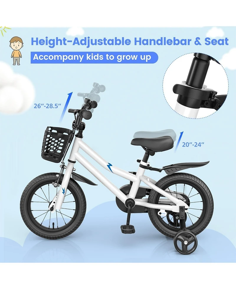 Hongge 14 Inch Kids Bike with 2 Training Wheels for 3-5 Years Old